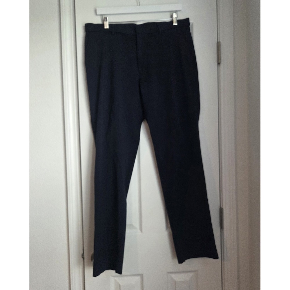Tommy Hilfiger Mens Dress Pants 36W X 30L Navy Blue Flat Front Trouser
